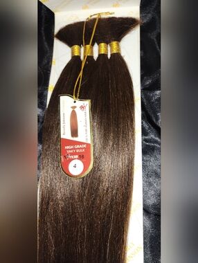 Human 100% Hair Braiding Beverly Johnson 16" Yaky Straight Bulk Color #4